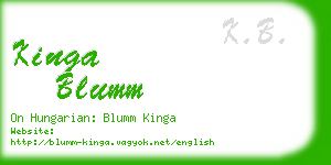 kinga blumm business card